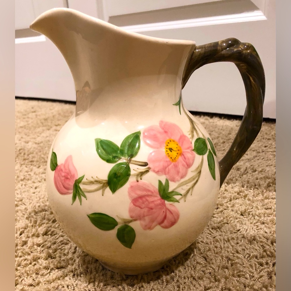 VTG Mid-Century Boho Chic Hand-painted Franciscan Desert Rose Water Tea Pitcher